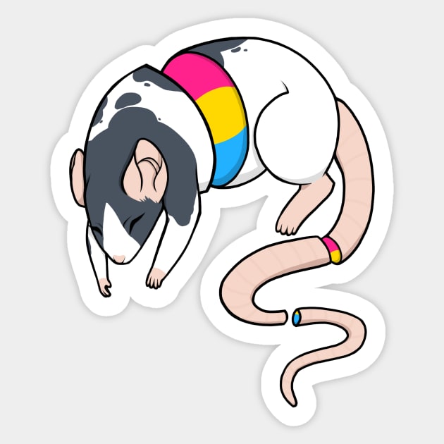 Pansexual Pride Rat Sticker by saltuurn